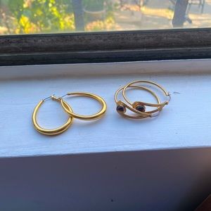 Hoop earrings tiger eye